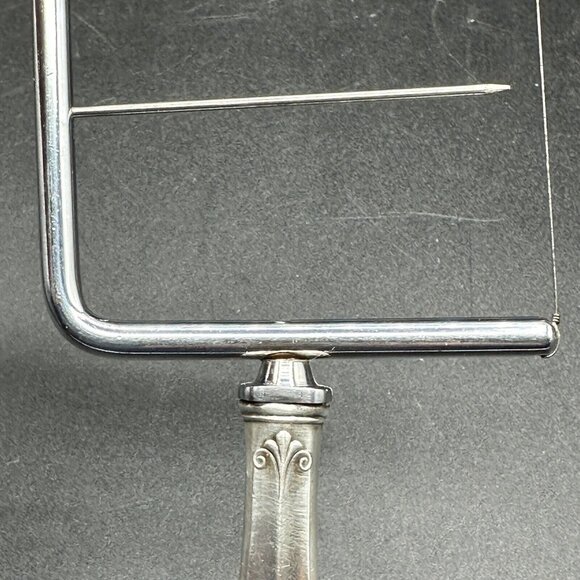 Vtg Sterling Silver Cheese Wire Slicer Server Cutter Royal Family Fleur De Lys - Picture 8 of 12